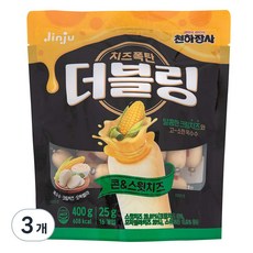 진주햄 천하장사 더블링 콘&스윗치즈, 400g, 3개