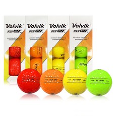 Volvik Fly-On 高爾夫球 2 件套 4 件套 x 3 件套, 1組, 綠色+黃色+橘色+紅色, 1組