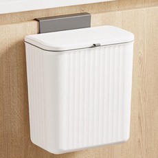 알뜰리빙 슬라이드 걸이형 화장실 주방 음식물 쓰레기통 7L, 화이트, 1개