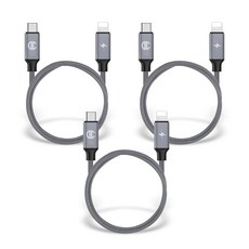 디씨네트워크 C to 8핀 라이트닝 아이폰 PD 고속충전 케이블 3p, 그레이, 1m, 1개