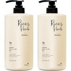 살림백서 라이스 앤 허브 샴푸 딥그린시더우드향, 1000ml, 2개