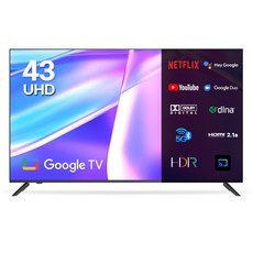이노스 4K UHD LED 구글 TV 43인치 제로베젤 스마트 티비, 108cm(43인치), S4301KU, 스탠드형, 고객직접설치