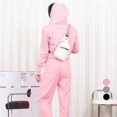 Elsso 女款連帽拉鍊+寬鬆慢跑褲套裝