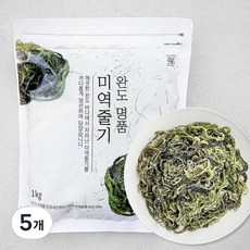 주일 완도 명품 미역줄기, 1kg, 5개