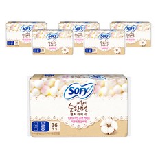 쏘피 내몸에 순한면 팬티라이너, 롱, 36개입, 6개
