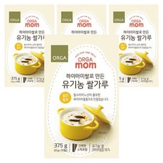 ORGA mom 孩童副食品米糊粉 中粒, 4個, 375g
