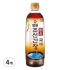 샘표 맑은 조선 간장, 930ml, 4개
