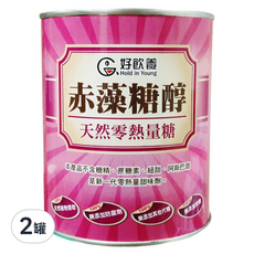 Hold in Young 好飲養 赤藻糖醇粉, 天然零熱量糖, 無糖精, 無蔗糖素, 無添加防腐劑, 美國進口, 600g, 2罐