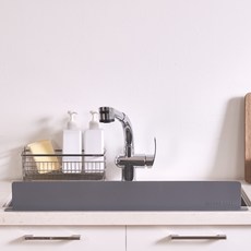 PURE SELL 優質寬矽膠水槽隔板 75 x 9 cm, 1個, 現代灰