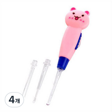 고나비 LED 캐릭터 유아귀이개 핑크고양이, 4개, 1개입