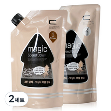 에비뉴 쉬에뜨 매직 스피드 칼라염색크림 1제 500ml + 2제 500ml, 자연 밤색, 2세트