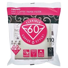 HARIO 好璃奧 V60漂白02濾紙, 110張, 1包