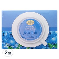 Magnet 曼寧 藍莓果茶 15包, 鮮美瞳之果實藍莓, 花草原料, 品質安心, 幫助消化, 呵護您的健康, 2g, 2盒