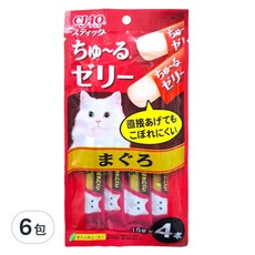 INABA CIAO 啾嚕肉泥, 寒天肉泥, 15g x 4本, 綠茶消臭成分配合, 鮪魚, 60g, 6包
