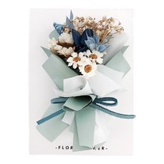 Flora Flower 乾燥花卡片系列 - 牛油果綠, 藍綠色, 1個