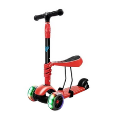 Jane&Nini Toy 2合1兒童滑板車, 鋁合金 ABS塑膠, 適用年齡2-14歲, 紅色, 1台