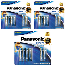 Panasonic Evolta 鈦元素鹼性電池 4號, 10顆, 3組
