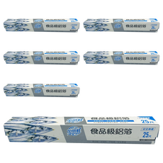 加倍鮮 食品級鋁箔紙 25尺, 安全無毒, 易切割、好抽拉、不回捲, 烤箱、烤爐、包裝食物多用途, 30cm x 25尺, 25公尺, 6捲