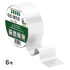 스코라 덕트 테이프 화이트 5cm x 15m, 6개