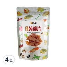 元氣家 高纖五香蒟蒻片, 口感Q彈有嚼勁, 富含膳食纖維, 低卡低熱量, 台灣製造, 200g, 4包