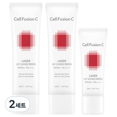 셀퓨전씨 레이저 유브이 썬스크린 50ml x 2p + 20ml 세트 SPF50+ PA++++, 2세트