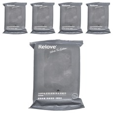 Relove 30秒私密肌弱酸清潔濕紙巾, 專利紅柿萃取 瓦解異味, 添加蔓越莓精華 低分子玻尿酸, 輕便設計 方便攜帶 15張入, 15張, 5包
