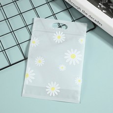 미미파티 감성 귀여운 구디백 손잡이 지퍼백 포장 봉투, 데이지꽃, 50개