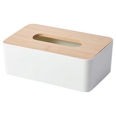 isona 日式竹木面紙盒 - 25*13*9cm, 白色, 25 x 13 x 9cm
