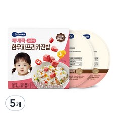 베베쿡 완료기 한우파프리카진밥 실온이유식 2p, 혼합맛(한우/파프리카), 220g, 5개 - 베베쿡완료기