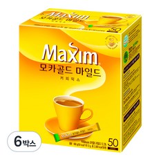 맥심 모카골드 마일드 커피 믹스, 12g, 50개입, 6박스