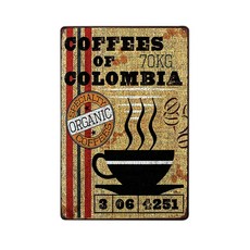 OPUS LOFT 純真年代仿舊鐵皮畫 - COFFEES OF COLOMBIA 熱咖啡 20x30cm, 30 x 20cm