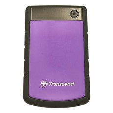 Transcend 創見 軍規防震行動硬碟，符合美國軍規三層抗震標準，配備 AES 資料加密功能，單鍵自動備份功能, 2TB, 紫色