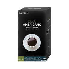 gomgom 美式深焙即溶咖啡, 100%咖啡, 100條, 1g, 1盒