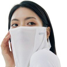 戶外產品 防紫外線空氣涼爽面罩, 1個, 白色