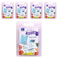 名仕 水晶透明雙面砧板切菜板5入組, 聚丙烯PP材質，台灣製, 顏色隨機, 28 x 20 x 0.3cm, 1組