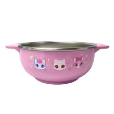 LE BARN 幼兒款Wish Cat防滑不鏽鋼大碗, 1個, 混色
