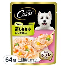 Cesar 西莎 成犬 蒸鮮包, 低脂雞肉與蔬菜口味, 低脂雞肉 + 蔬菜, 70g, 64包