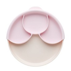miniware 天然聚乳酸分隔餐盤組, 內含3件組, 麵包盤+矽膠分隔盤+防滑吸盤, 麵包盤 + 矽膠分隔盤 + 防滑吸盤, 香草棉花糖, 1組