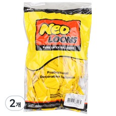 네오룬스 30cm 라운드풍선 50p, 펄 옐로우, 2개 펄 옐로우, 100개입