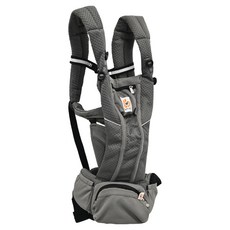 Ergobaby Omni Breeze 多功能透氣嬰兒背帶，SoftFlexTM 網布，加墊肩帶及腰部支撐，0-48個月, 石墨灰