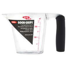 OXO 輕鬆看量杯, 1 Cup傾斜量杯, 250 ml, 單色, 250ml, 1個