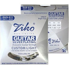 Ziko 맑은음색 기타스트링 맑은음색 2세트, DUS-011, DUS 011 실버코팅