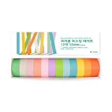 투코비 마카롱 마스킹 테이프 12색 15mm, 캔디, 1세트