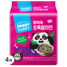 푸디버디 유아용 미역국 초록쌀라면 봉지 4p, 312g, 4개 - 아기미역국