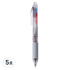 SIMBALION 雄獅 4色中油筆 0.5mm 筆桿顏色隨機, 黑色 + 紅色 + 藍色 + 紫色, 5支