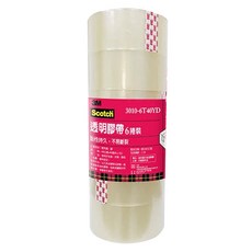 3M Scotch 透明包裝膠帶 48mm x 40YD, 3010-6T, 54個裝, 54個