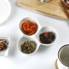 ROYAL BODEN 三葉草三格小菜分享盤, 白色, 1個