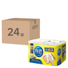 得意 捲筒式廚房紙巾 70張, 6捲, 24袋