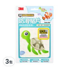 3M 防滑貼片 海洋生物 6片, 3包, 款式隨機