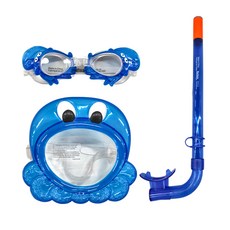 Bestway 幼兒戲水超值組合，戲水鏡15cm，呼吸管35cm, 戲水鏡15cm + 呼吸管35cm + 戲水帽15 x 12cm, 藍色